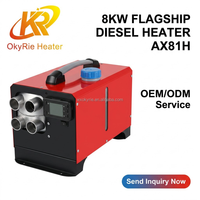 Chauffage de stationnement diesel OkyRie AX81H 12V 24V à reconnaissance automatique, 8KW, haute efficacité thermique, pour grands camping-cars