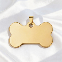Plaque d'identification personnalisée pas chère en or pour animaux de compagnie, en acier inoxydable gravé, pendentif personnalisé pour chien et chat, fournisseur d'usine en gros