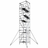 Tour d'échafaudage mobile en aluminium à assemblage rapide avec stabilisateurs, plateforme d'échafaudage portable en aluminium pour la construction
