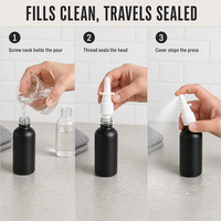 Flacon pulvérisateur vide noir mat pour emballage cosmétique, huile essentielle, échantillon de voyage 5-100ml, verre opaque à brume fine, vente en gros