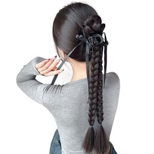 <span class=keywords><strong>Queue</strong></span> <span class=keywords><strong>de</strong></span> <span class=keywords><strong>cheval</strong></span> tressée artificielle avec nœud en ruban et pince, double <span class=keywords><strong>queue</strong></span> <span class=keywords><strong>de</strong></span> <span class=keywords><strong>cheval</strong></span> haute, tresse naturelle basse, <span class=keywords><strong>queue</strong></span> <span class=keywords><strong>de</strong></span> <span class=keywords><strong>cheval</strong></span> latérale style chinois - Product Image 2
