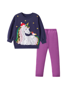 Uniforme per Ragazze all'Ingrosso - Set Due Pezzi Invernale con Maglione Casual per Bambini, Imbottito in Pile - Product Image 1