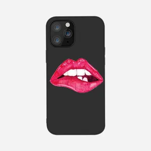 Beije-me lábios batom tpu silicone sacos capa para iphone 11/12/13/14/15 pro max uv impressão móvel celular sublimação casos