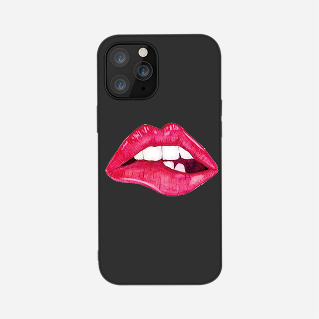 Kiss Me Lips Lipstick TPU Silicone Bags Cover for iPhone 11/12/13/14/15 Pro Max UV Printing Mobile Cell Phone Sublimation Cases