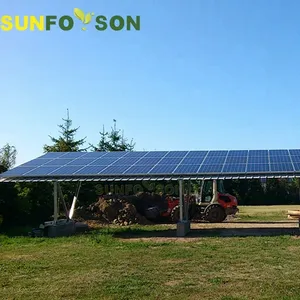 Montage solaire à colonne, Structure en acier à simple rangée/Double rangée pour parking