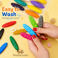 Crayons en plastique pour enfants, 12/24/36 couleurs, en forme d'arachide, ne salissent pas les mains, lavables, pour corriger la posture des mains lors de la peinture et du gribouillage