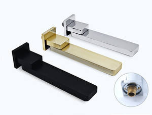 Robinet mitigeur de lavabo carré noir mat, montage <span class=keywords><strong>mural</strong></span> et pliable à 2 trous, <span class=keywords><strong>eau</strong></span> chaude et froide, <span class=keywords><strong>prix</strong></span> <span class=keywords><strong>d</strong></span>'usine - Product Image 5