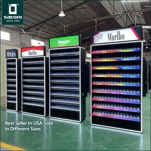 <span class=keywords><strong>USA</strong></span> công suất lớn kim loại thuốc lá kệ trưng bày thuốc lá hiển thị trường hợp với ánh sáng LED cho trạm xăng - Product Image 1
