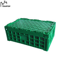 Caisses en plastique pliables industrielles en maille PP 600X400X220MM, écologiques, recyclables, légères, empilables