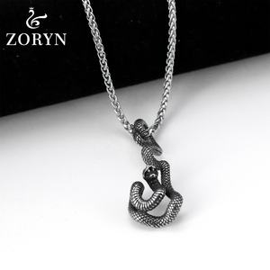 Collares Colgantes de Serpiente Enrollada de Acero Inoxidable Personalizados, Impermeables, Estilo Gótico Punk Vintage, Joyería de Moda de Acero de Titanio para Hombres - Product Image 2