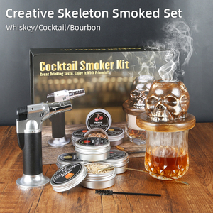 Premium Old Fashioned Cocktail Set con antorcha para fumar Caja de madera Chips de madera Infusor Bourbon Whisky Bebida Fumador Regalo para hombres - Product Image 2