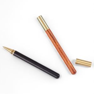 Eco Friendly Black Brown Luxury Gold <b>Roller</b> Gel Pen Ballpoint Wooden Pen Office Business Gifts Customizable Logo for Men - Product Image 5