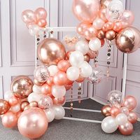 Kit d'arche de guirlandes de ballons en latex et feuille 4D Or Rose 18 pouces pour décorations de fête, anniversaire, mariage, remise de diplôme