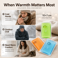 Coussin chauffant réutilisable OEM à pression pour réchauffer les mains, les paumes et les doigts en hiver, pour les trajets quotidiens, les voyages, le camping et la randonnée