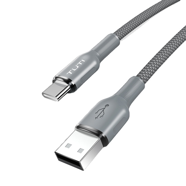TUTI Durable 100W 5A Fast Charging Nylon Barided Jacket 1.2M USB to Type-C Cable for Mobile Phone/Power Bank