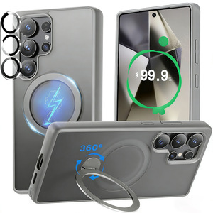 Funda de Teléfono Magnética Giratoria 360° de Lujo al por Mayor para Samsung S26 Ultra S25 Plus, Soporte con Acabado Mate, Estilo Ejecutivo para <span class=keywords><strong>Hombre</strong></span> - Product Image 1