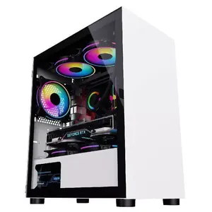 MATX makro ATX kulesi beyaz siyah özel şekilli oyun durumda masaüstü bilgisayar oyun PC için temperli cam RGB Fan ile