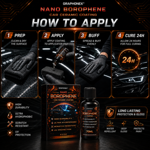 GRAPHONEX NANO BOROPHENE 1000 มล. เคลือบเซรามิก ป้องกันรอยขีดข่วน กันน้ำได้ดีเยี่ยม ป้องกันรังสียูวี ติดทนนาน สำหรับสีรถยนต์ - Product Image 5