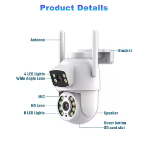 Caméra de sécurité sans fil extérieure 6MP Icsee WiFi PTZ Double objectif Suivi automatique Vision nocturne Audio bidirectionnel Stockage de données dans le cloud - Product Image 6