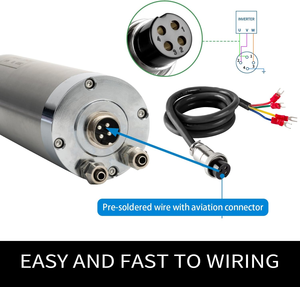 Motor de Husillo CNC Refrigerado por Agua de 2.2KW ER20 24000rpm con Cubierta Antipolvo Actualizada para Máquina de Grabado CNC en Madera - Product Image 4