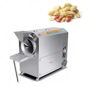 Machine à torréfier les arachides Torréfacteur de noix à tambour automatique Machine à torréfier les noix à gaz