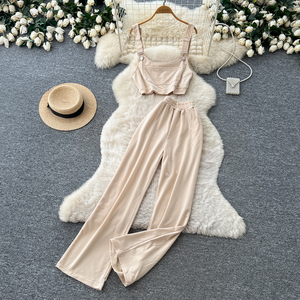 Conjunto elegante de 2 piezas para <span class=keywords><strong>mujer</strong></span>, top y traje ajustado, venta al por mayor - Product Image 2