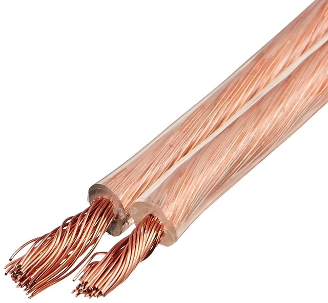 12AWG CCA Copper Ofc 2 Core Flat Twins Transparent Speaker Cable Audio Cable RVB Power Wire Red and Black Speaker Cable Wire