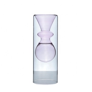 <span class=keywords><strong>Bouteille</strong></span> en <span class=keywords><strong>verre</strong></span> à double paroi colorée créative pour centres de table <span class=keywords><strong>Vase</strong></span> en <span class=keywords><strong>verre</strong></span> coloré de mariage pour la décoration de la maison - Product Image 4