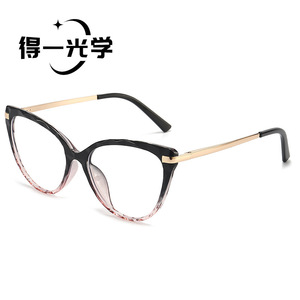 แว่นตา De Yi Optics Cat Eye TR90 กรอบโลหะเต็มกรอบ ป้องกันแสงสีฟ้า เลนส์ใส สำหรับทุกเพศ - Product Image 1
