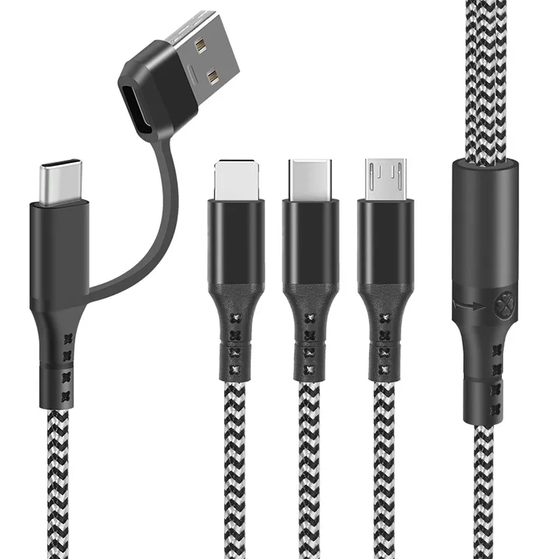 Wholesale High Quality 3 In 2 USB Cable 5 In 1 Multi Function Data Cable USB A Type c Fast Charging Cable