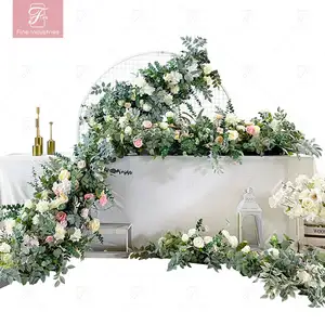 Bunga Sutra Halus Grosir Bunga Mawar Kepala Bunga Peony Bunga Buatan Baris Dekorasi Latar Belakang Pernikahan