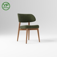 Chaise de salle à manger en bois massif de style nordique sur mesure, chaise d'appoint rembourrée en tissu, durable pour salon, café, banquet