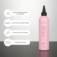 Nouvelle bouteille applicatrice d'huile capillaire en plastique de 100 ml, avec buse verte, flacon vide rose de 8 oz, emballage d'huile capillaire à marque privée, flacon souple