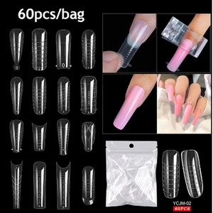 60 <span class=keywords><strong>Uñas</strong></span> Postizas de Extensión, Puntas de <span class=keywords><strong>Uñas</strong></span> Acrílicas, Molde para Esmalte de Gel UV, <span class=keywords><strong>Uñas</strong></span> <span class=keywords><strong>Esculpidas</strong></span> de Cobertura Completa, Herramienta de Manicura - Product Image 4