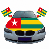 Drapeau de capot de voiture Togo en polyester élastique 120x160cm, couleurs vives, anti-décoloration, personnalisable en gros
