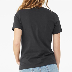 Camiseta en blanco <span class=keywords><strong>de</strong></span> algodón orgánico personalizada, camiseta antibolitas para <span class=keywords><strong>mujer</strong></span>, Camiseta básica con cuello en V para <span class=keywords><strong>mujer</strong></span> - Product Image 3