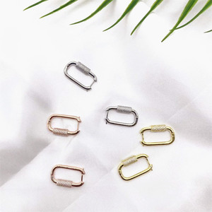 Zhenlu Jewelry Geometric Lock Shape <b>Clip</b> On Earrings Micro Pave Zircon <b>Silver</b> Everyday Wear - Product Image 4
