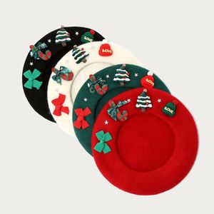 หมวกเบเร่ต์แฟชั่นเกาหลีสำหรับผู้หญิง สไตล์ใหม่ ผ้าขนสัตว์ อุ่นสบาย เหมาะสำหรับฤดูหนาวและเทศกาลคริสต์มาส สวมใส่ได้ในทุกโอกาส - Product Image 1