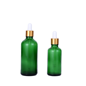 Bouteilles compte-gouttes en verre dépoli vert en gros, 5ml, 10ml, 15ml, 30ml, 50ml, 100ml, flacons vides pour huiles essentielles - Product Image 2
