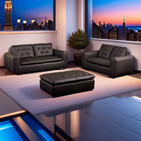 Sofá Modular de Cuero Genuino de Alta Calidad, Moderno y de Lujo, Cómodo para Sala de Estar, Conjunto de Muebles Multifuncionales