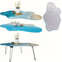 Grand moule irrégulier en silicone pour table de rivière en résine, motif d'artisanat créatif pour bricolage