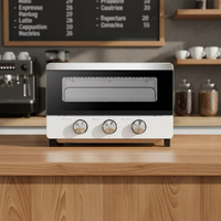Four à pain miniature 13L 1300W, boîtier en acier inoxydable, four électrique pour pizza et gâteaux avec fonction d'humidification