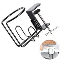 Porte-gobelet de bureau en métal personnalisé présentoir anti-déversement porte-boisson de table à clipser avec pince robuste pour chaise de pelouse