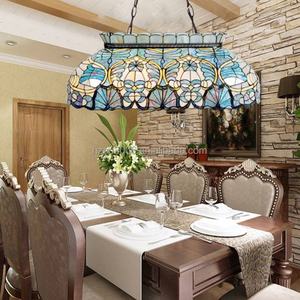 Magnifique lampe de table LED de style méditerranéen à 6 lumières, suspension en verre teinté pour l'éclairage et la décoration de salle à manger - Product Image 2