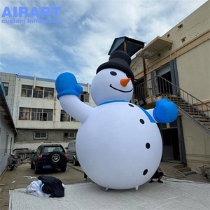 Büyük boy Xmas festivali dekorasyon şişme beyaz kardan adam, şişme dev kardan adam maskot balon - Product Image 3