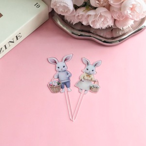 ท็อปเปอร์เค้กอะคริลิกรูปกระต่ายอีสเตอร์น่ารัก พร้อมน้ำผึ้งและความหวาน สำหรับตกแต่งเค้กในงานปาร์ตี้อีสเตอร์ - Product Image 4