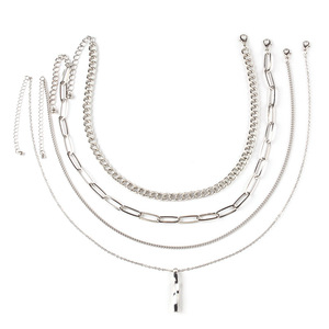 Collar de cadena en capas, diseño de borlas de aleación de zinc de varias capas, estilo dulce y moderno, joyería de moda para mujer - Product Image 5