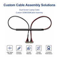 Câble micro-coaxial LVDS personnalisé ICape pour salle de classe intelligente, pupitre double écran, 10 Gbit/s, 100 Ohm, testé TDR, cuivre plaqué argent 0,5 mm
