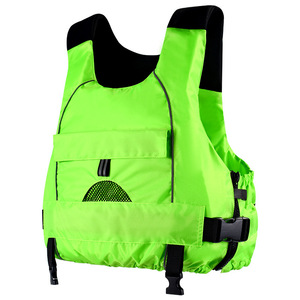 Gilets de sauvetage professionnels à haute flottabilité 75N en tissu Oxford, vert fluorescent, orange, noir, équipement de pêche et de survie - Product Image 5