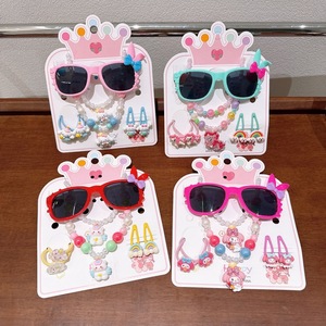 Mode coréenne, lunettes <span class=keywords><strong>de</strong></span> <span class=keywords><strong>soleil</strong></span> polarisées mignonnes pour femmes, collier, bracelet, ensemble <span class=keywords><strong>de</strong></span> 7 pièces, ensemble combiné, cadeau pour enfants - Product Image 4